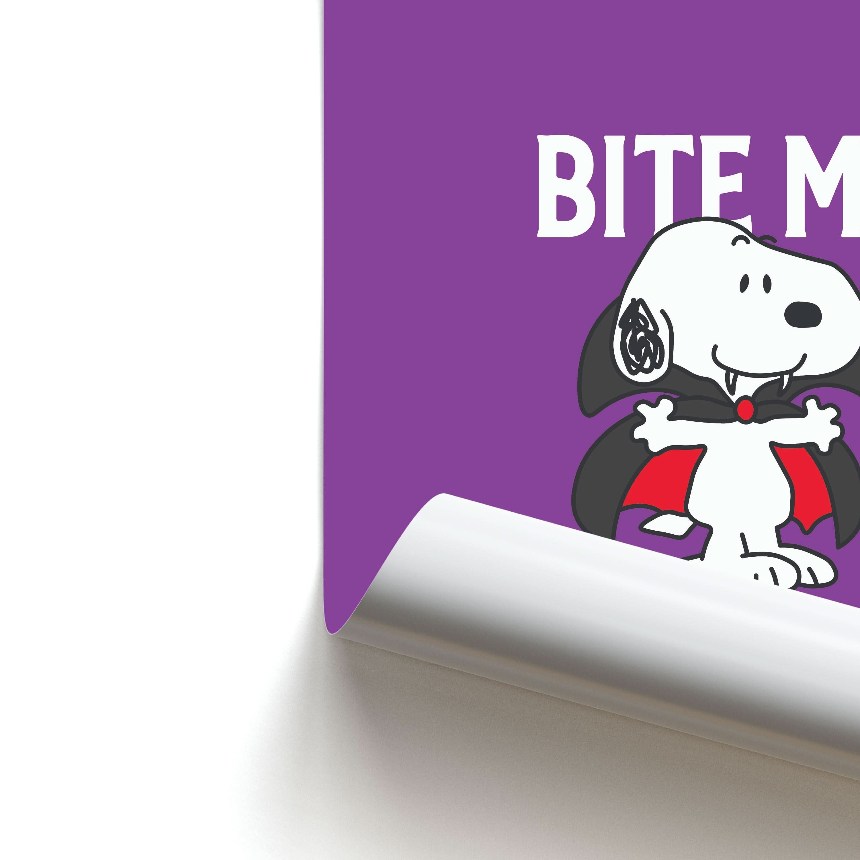 Bite Me Cartoon Beagle Poster