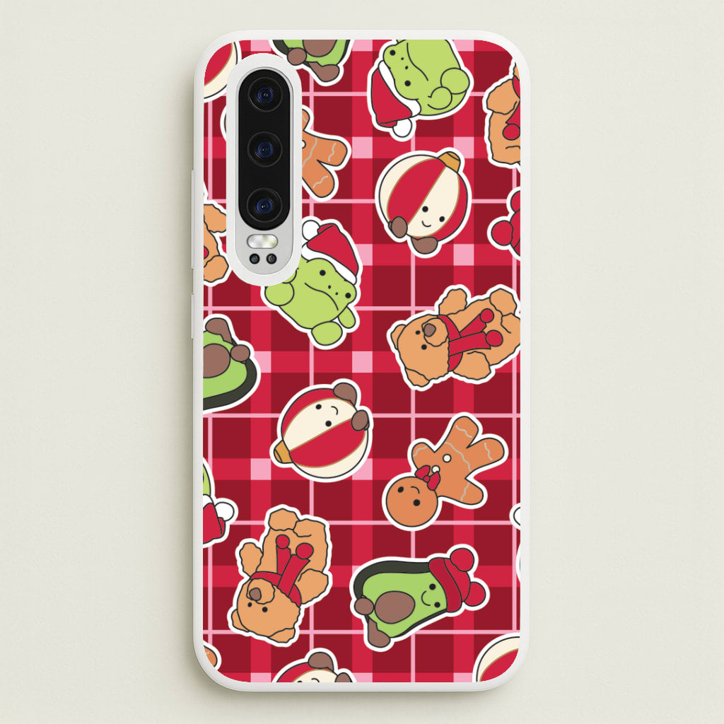 Christmas Plushies Tartan Pattern Huawei P30 Case
