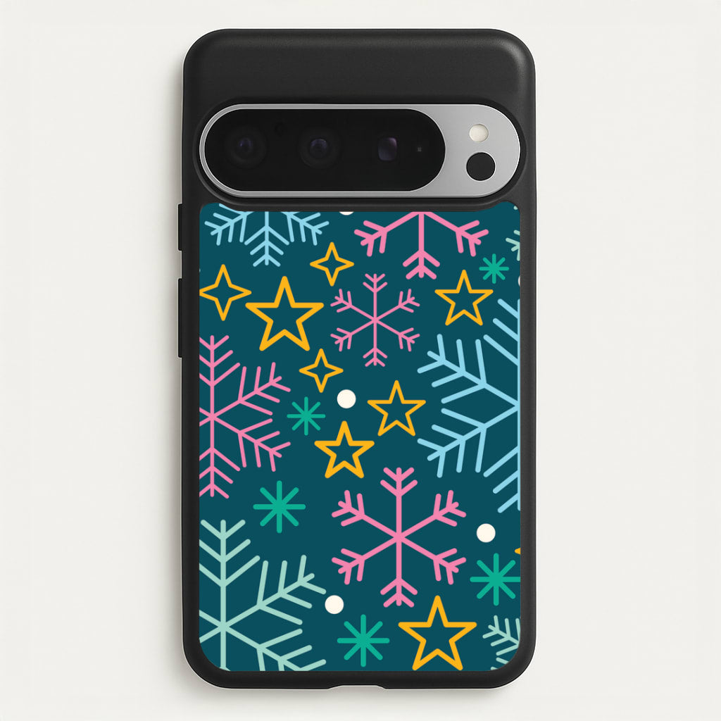 Colourful Christmas Symbols Pattern Google Pixel 9 Pro XL Case