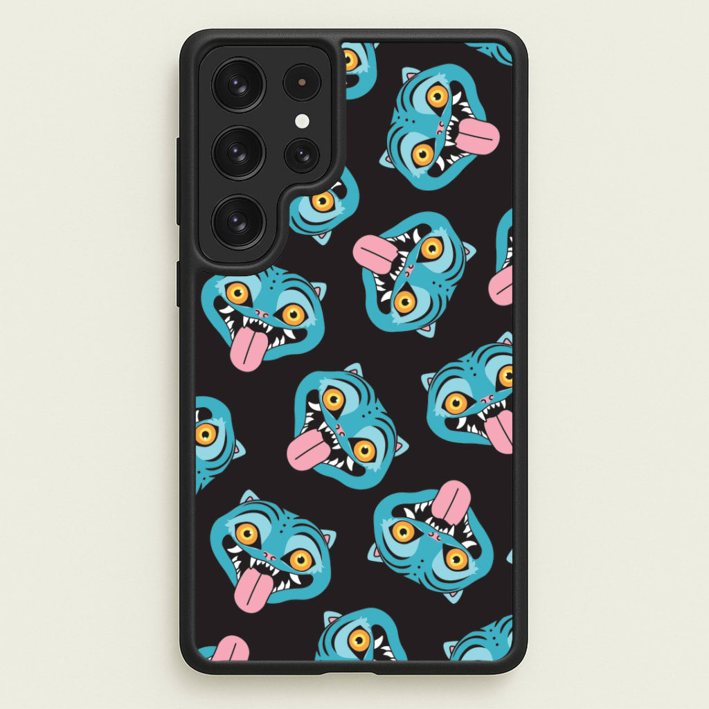 Demon Cat Pattern Galaxy S22 Ultra Case