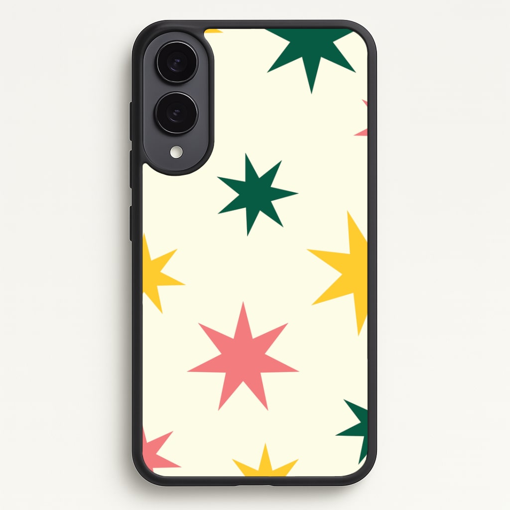 Colourful Christmas Stars Pattern Galaxy S25 Edge Case