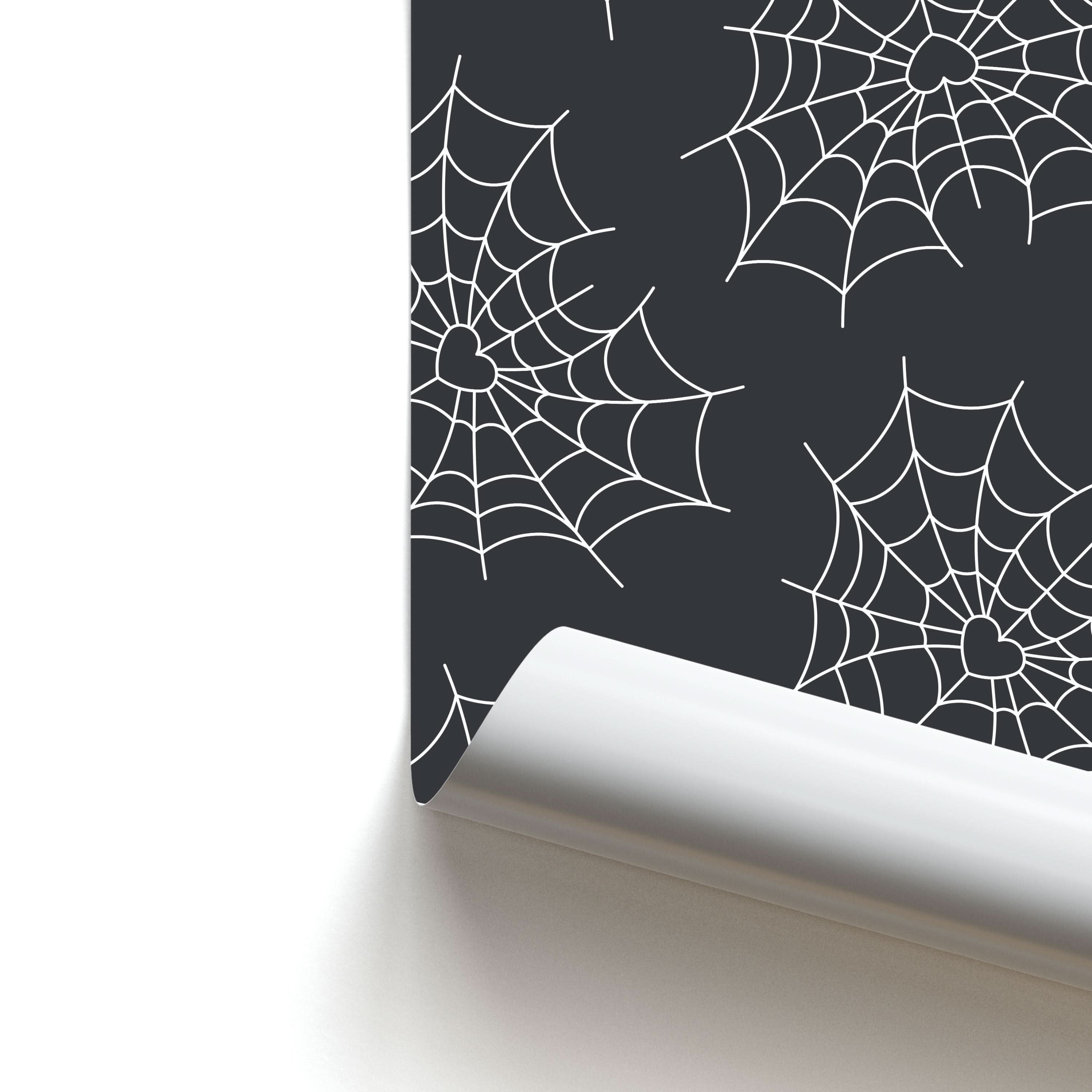 Spiderweb Hearts Pattern Poster