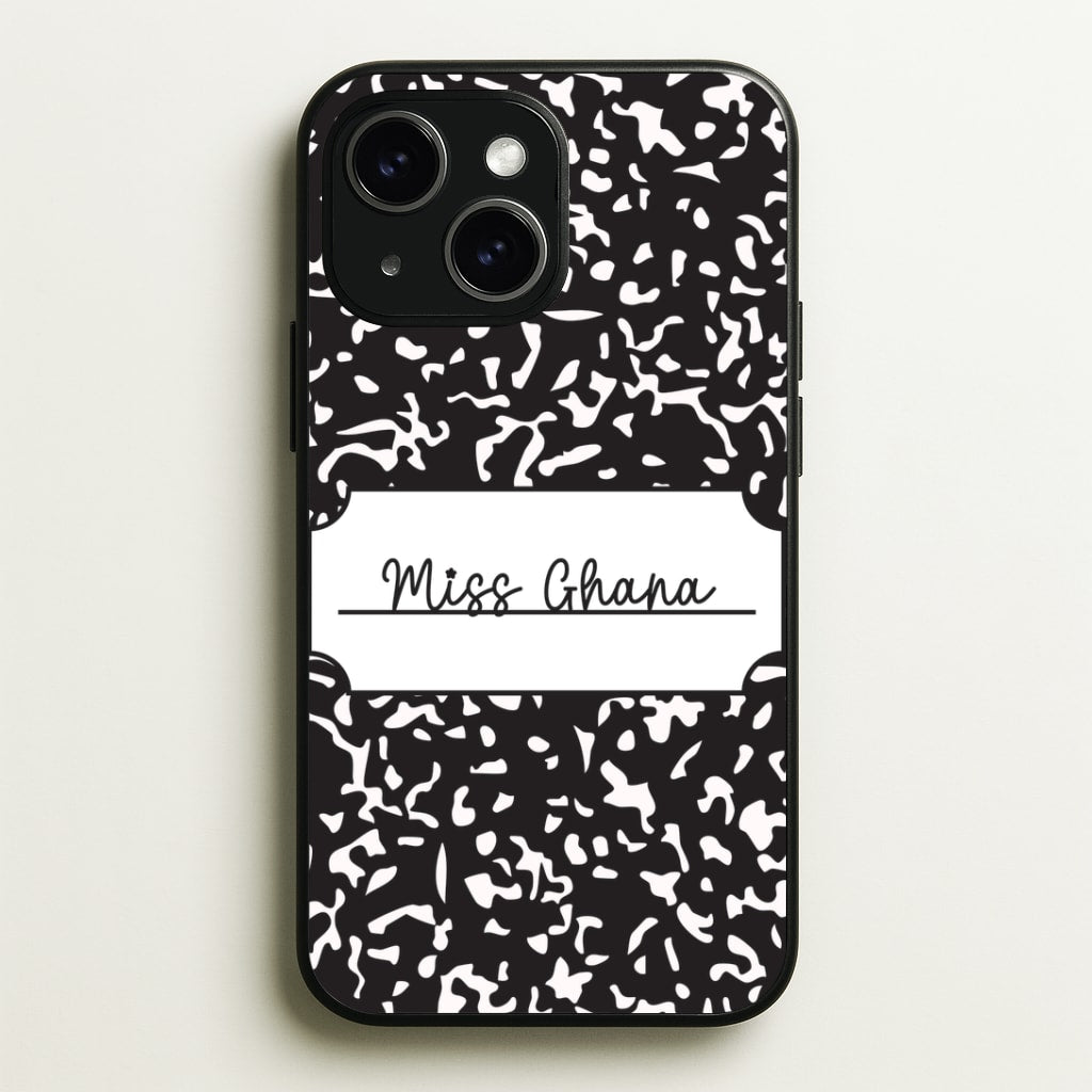 Personalised School Notebook iPhone 15 Plus Case