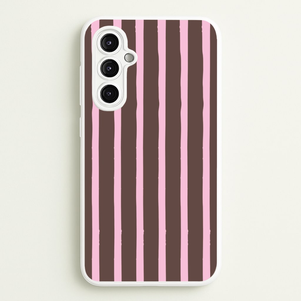 Chocolate & Strawberry Stripes Galaxy A14 Case