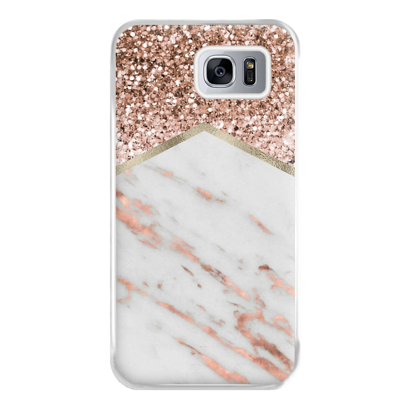 Rose Gold Marble & Glitter Phone Case