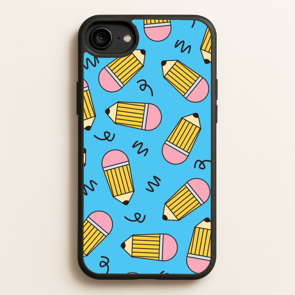 Pencils And Scribbles Pattern iPhone 6 / 7 / 8 / SE Case