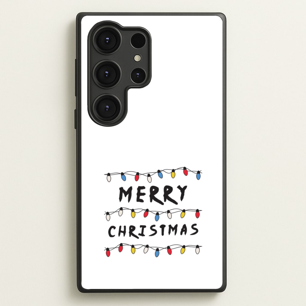 Merry Christmas String Lights Galaxy S25 Ultra Case