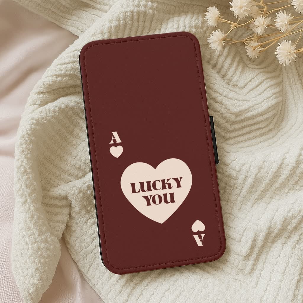 Ace Of Hearts Lucky You Leather Phone Case