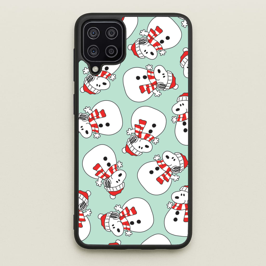 Cartoon Beagle Snowman Pattern Galaxy A12 Case