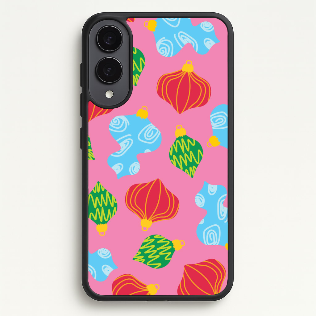 Abstract Christmas Baubles Pattern Galaxy S25 Edge Case