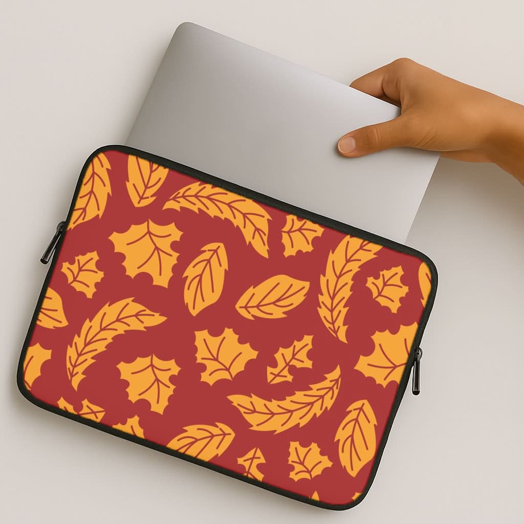 Orange Leaves Pattern MacBook Cover