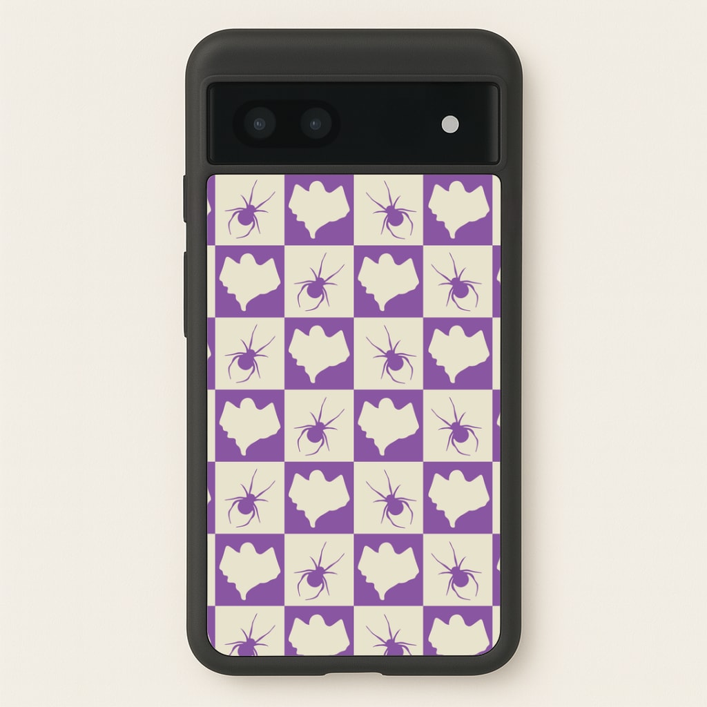 Spiders And Ghosts Checkered Pattern I Google Pixel 6a Case