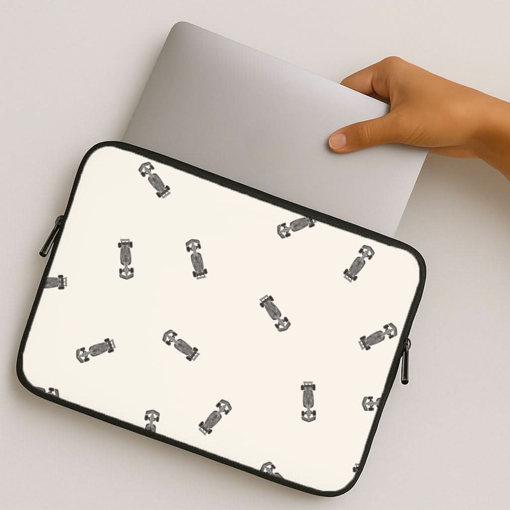 Race Cars Pattern Off White MacBook Cover