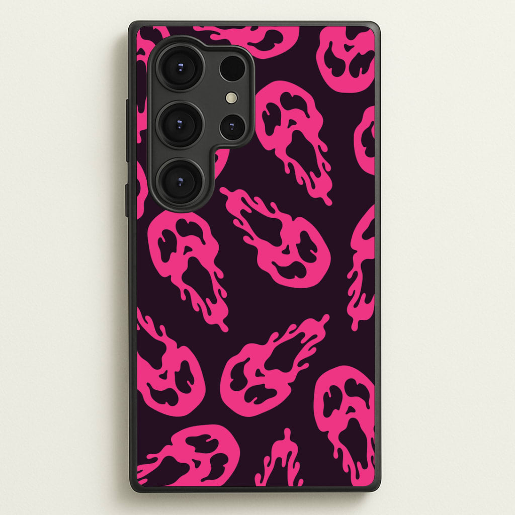 Trippy Ghost Face Pattern Galaxy S25 Ultra Case