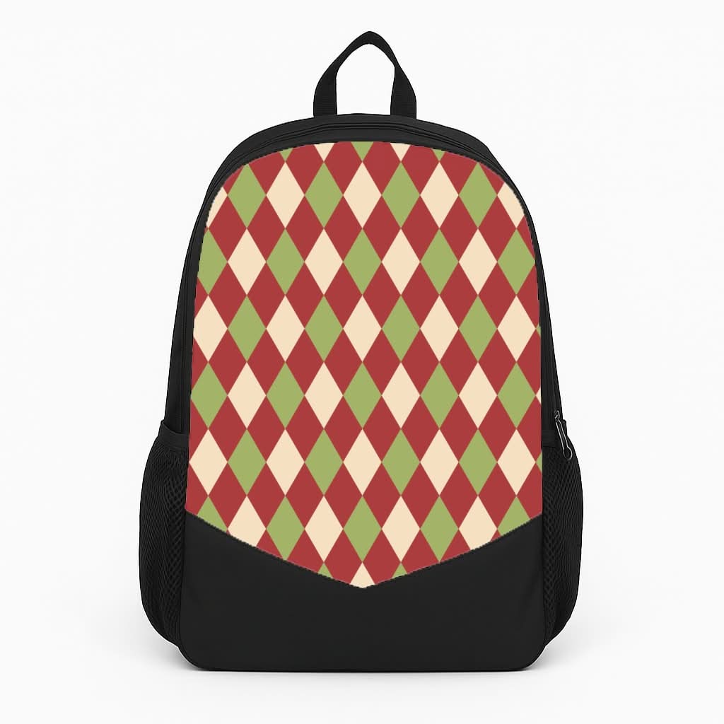 Red And Green Argyle Christmas Pattern Backpack