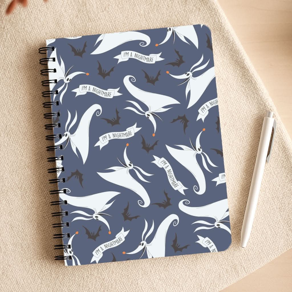 Skeleton Dog And Bats Pattern Notepad