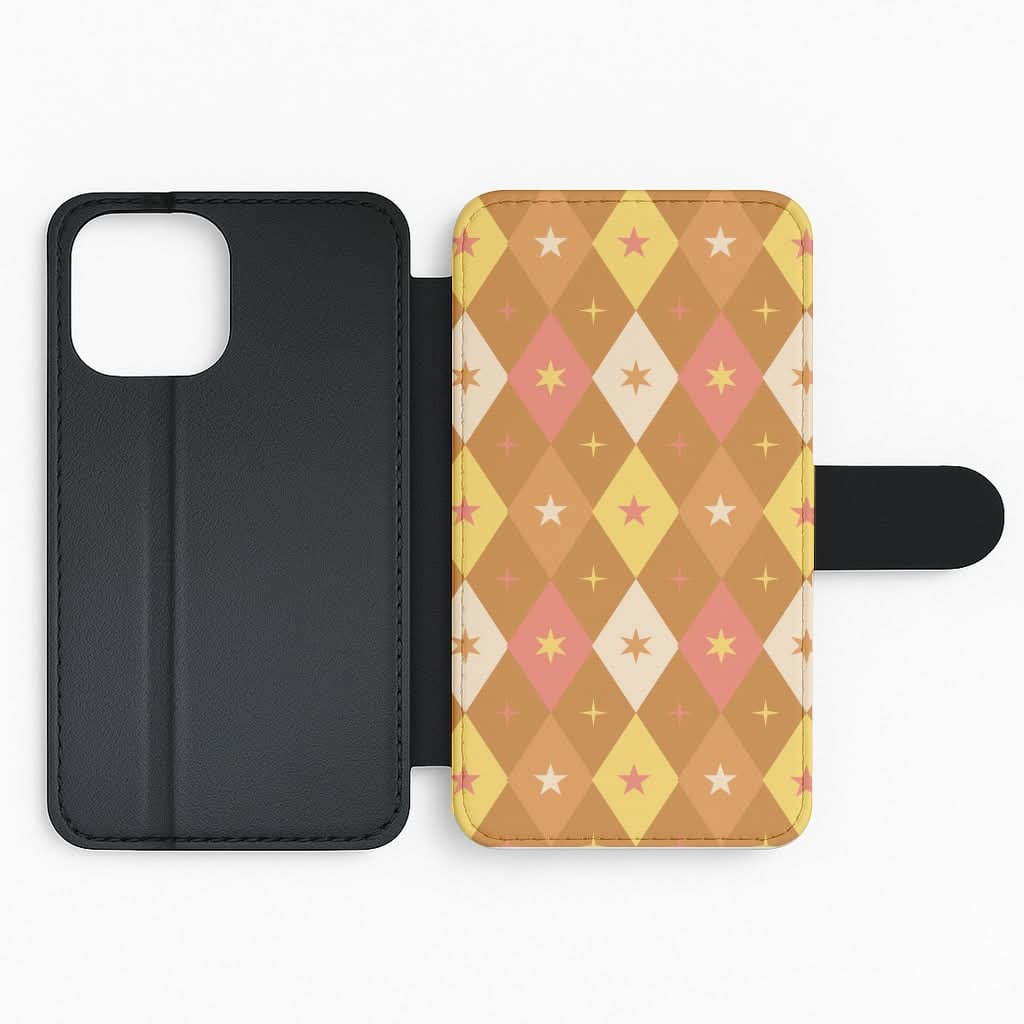 Retro Christmas Argyle Pattern Flip Phone Case