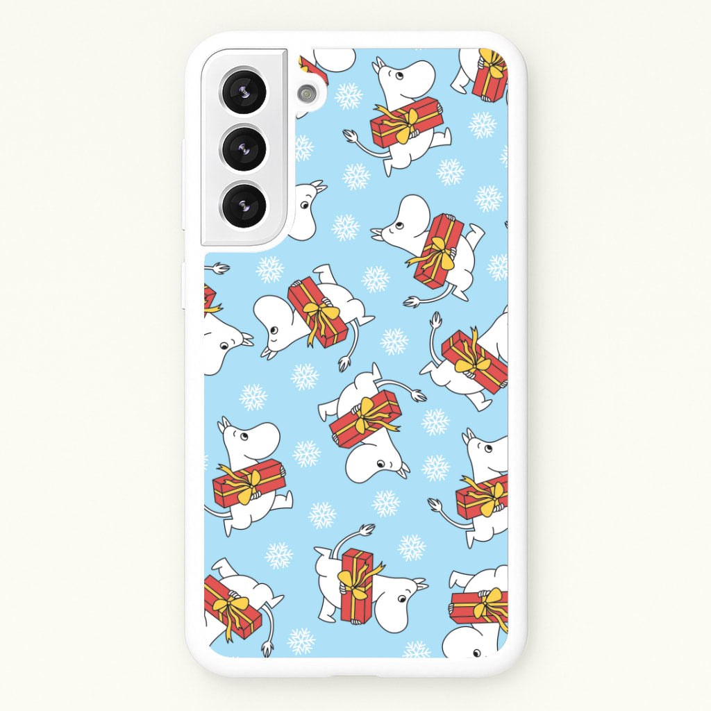 Present And Snowflakes Moom Pattern Galaxy S21 Plus Case