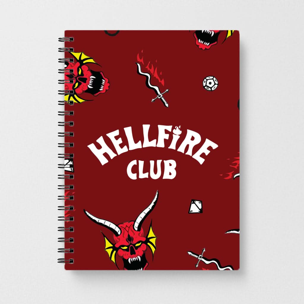 Hellfire Club Icons Collage Red Notebook