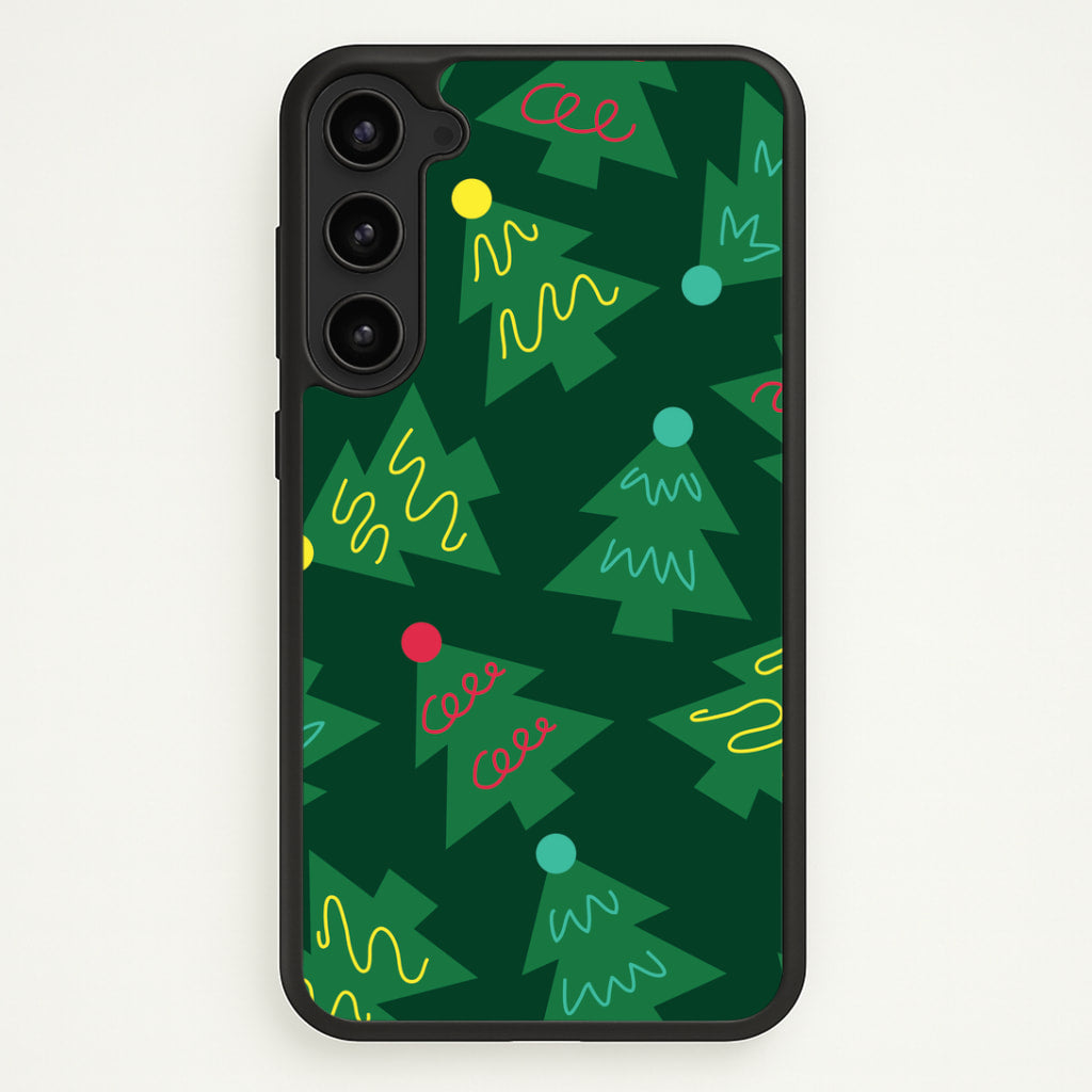 Abstract Christmas Trees Pattern Galaxy S23 Plus Case