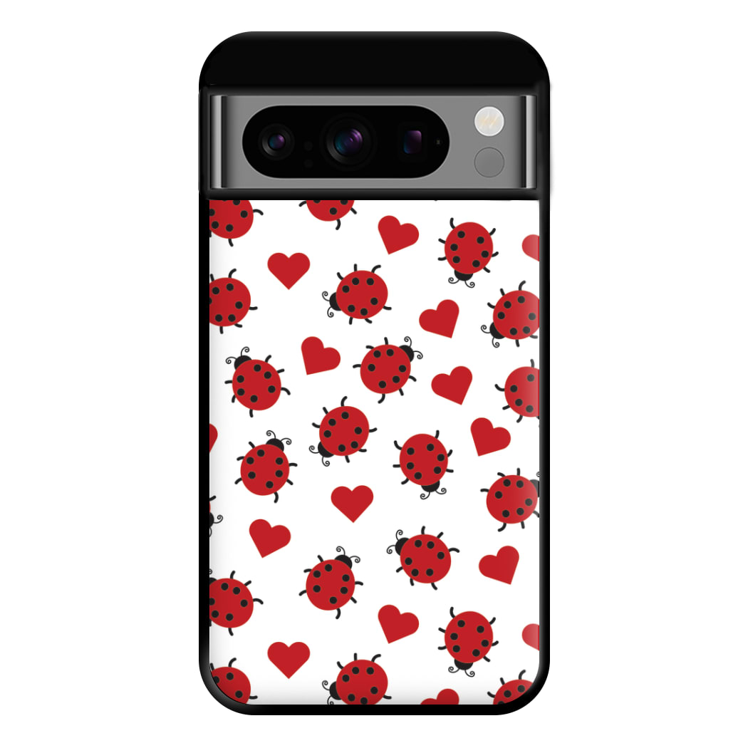 Ladybugs And Hearts Pattern Google Pixel 8 Pro Case