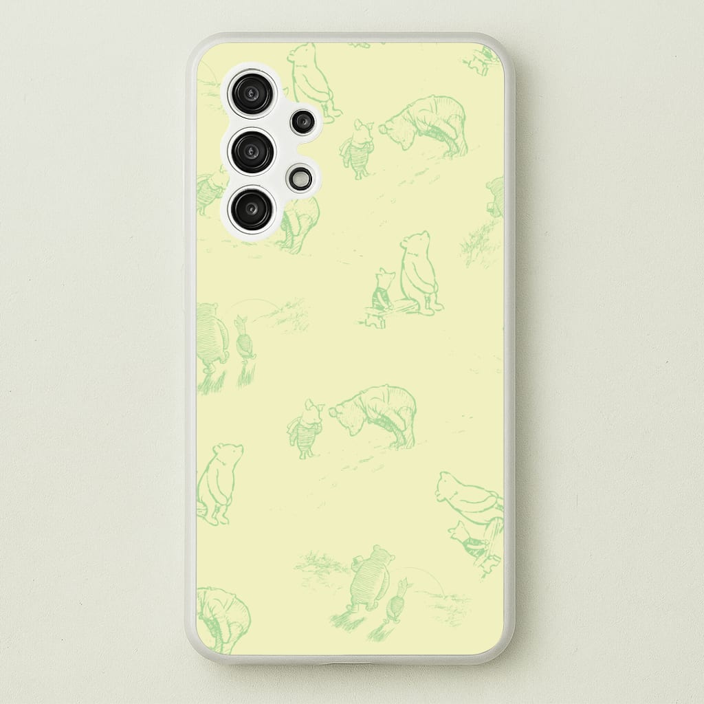 Sketched Winnie Pattern Galaxy A13 Case