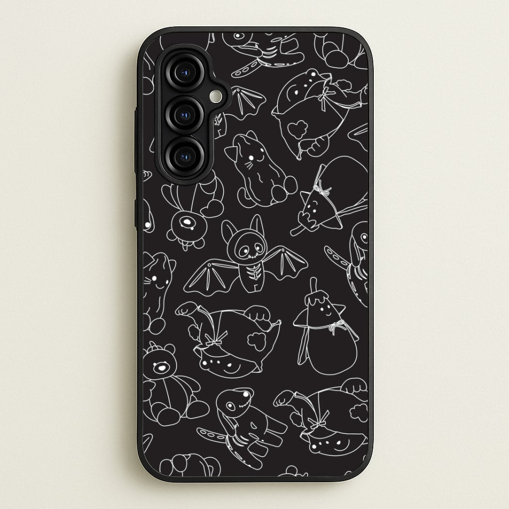 Halloween Plushies Pattern II - Halloween Galaxy A54 Case