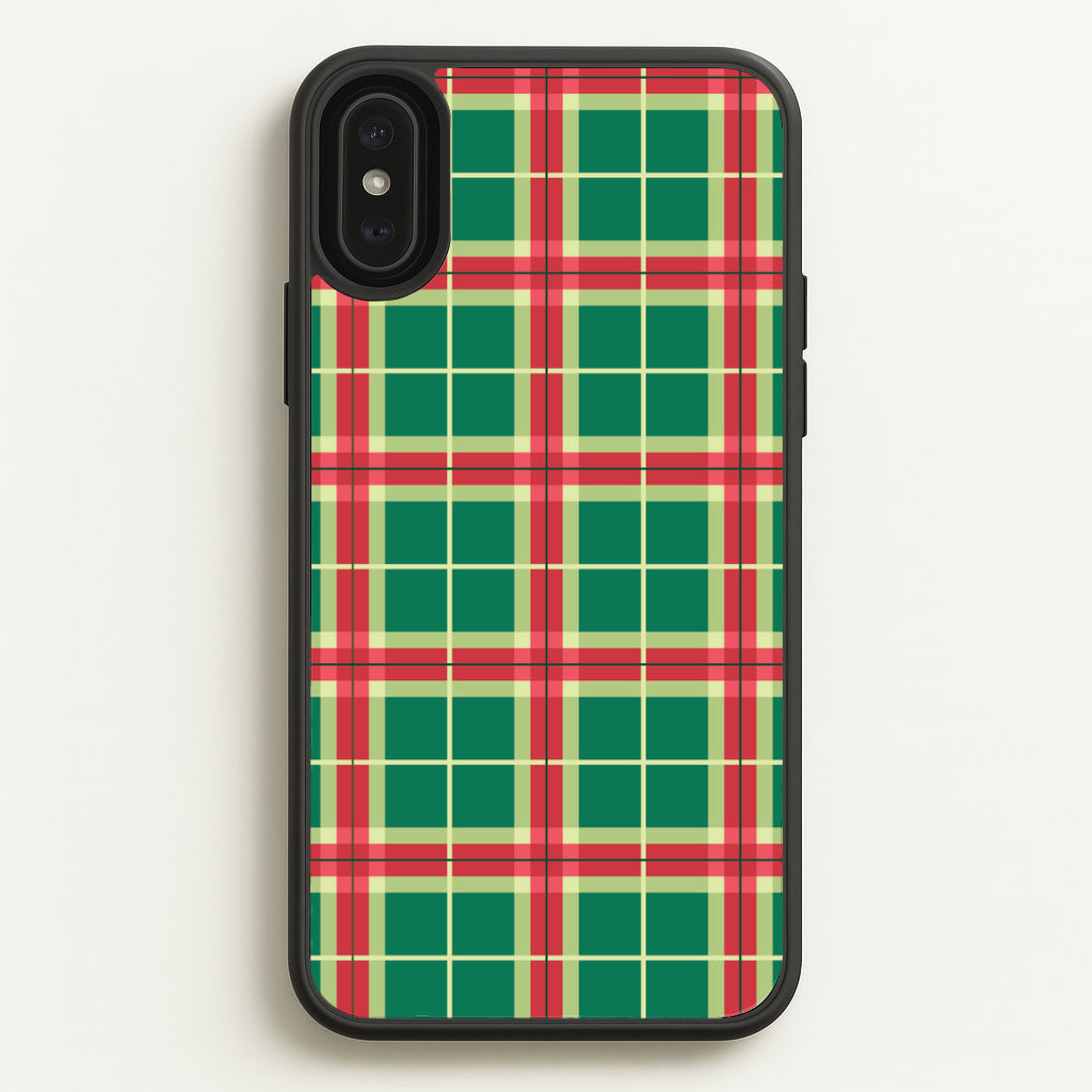 Red And Green Tartan II Christmas Pattern iPhone XS Max Case