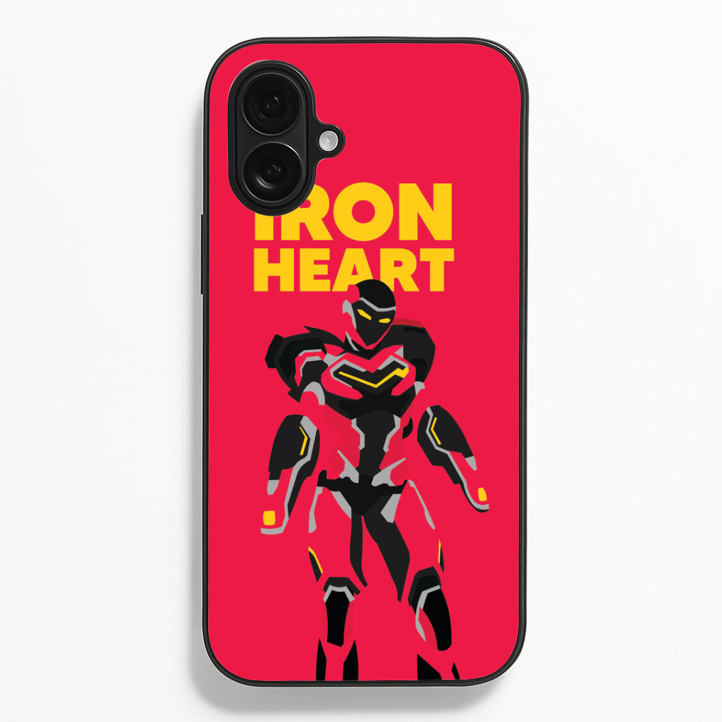 Metal Heart Hero Standing iPhone 16 Plus Case