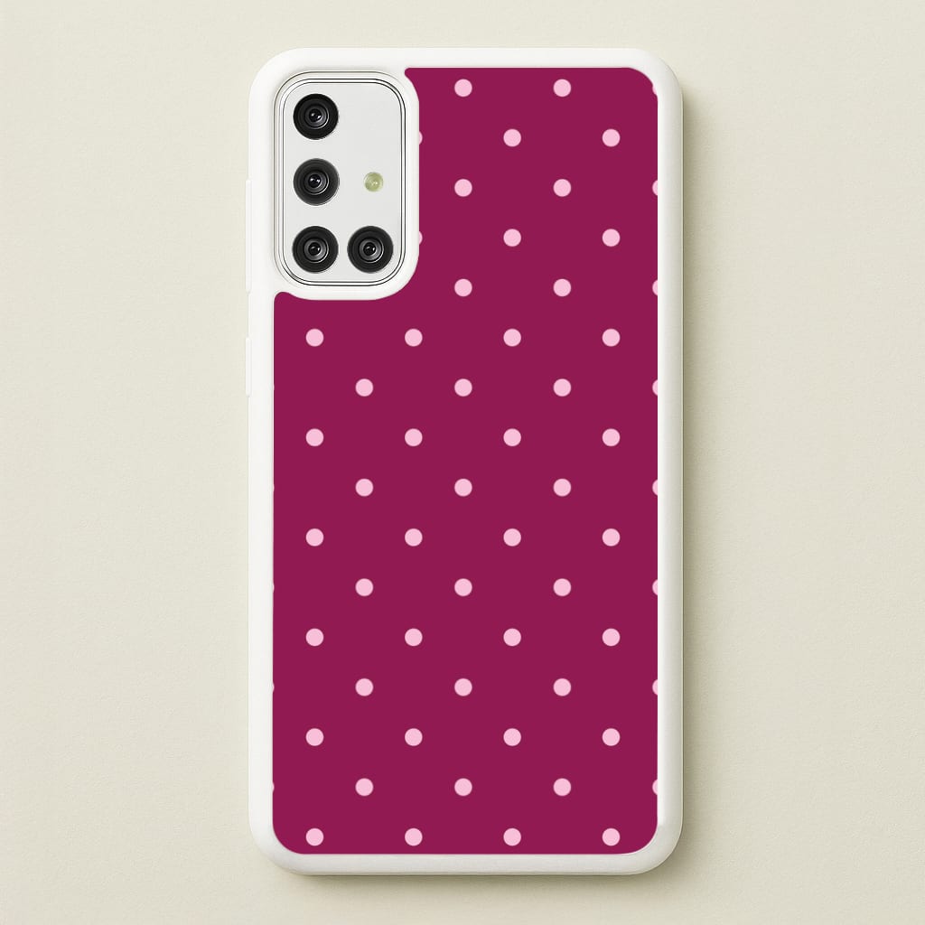 Raspberry Polka Dots Galaxy A71 Case