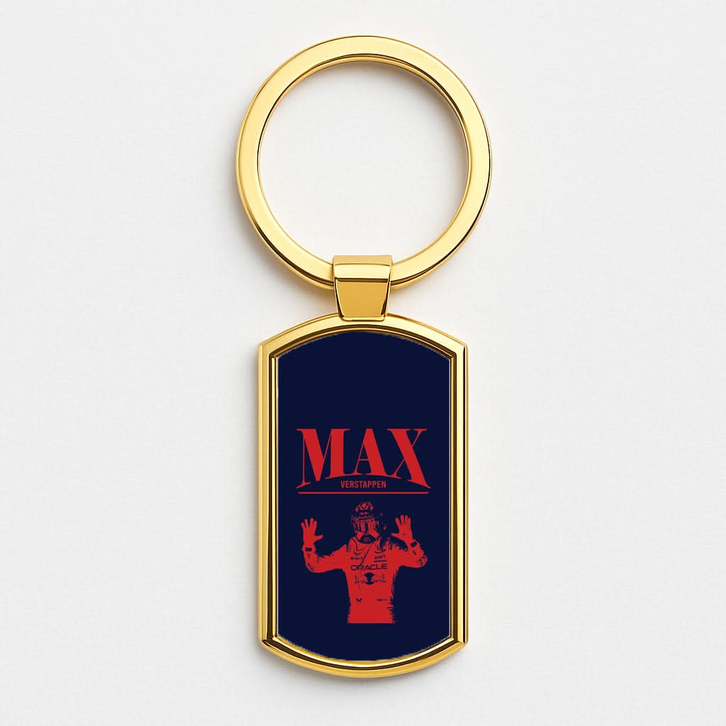 Max Blue And Red Gold Keyring