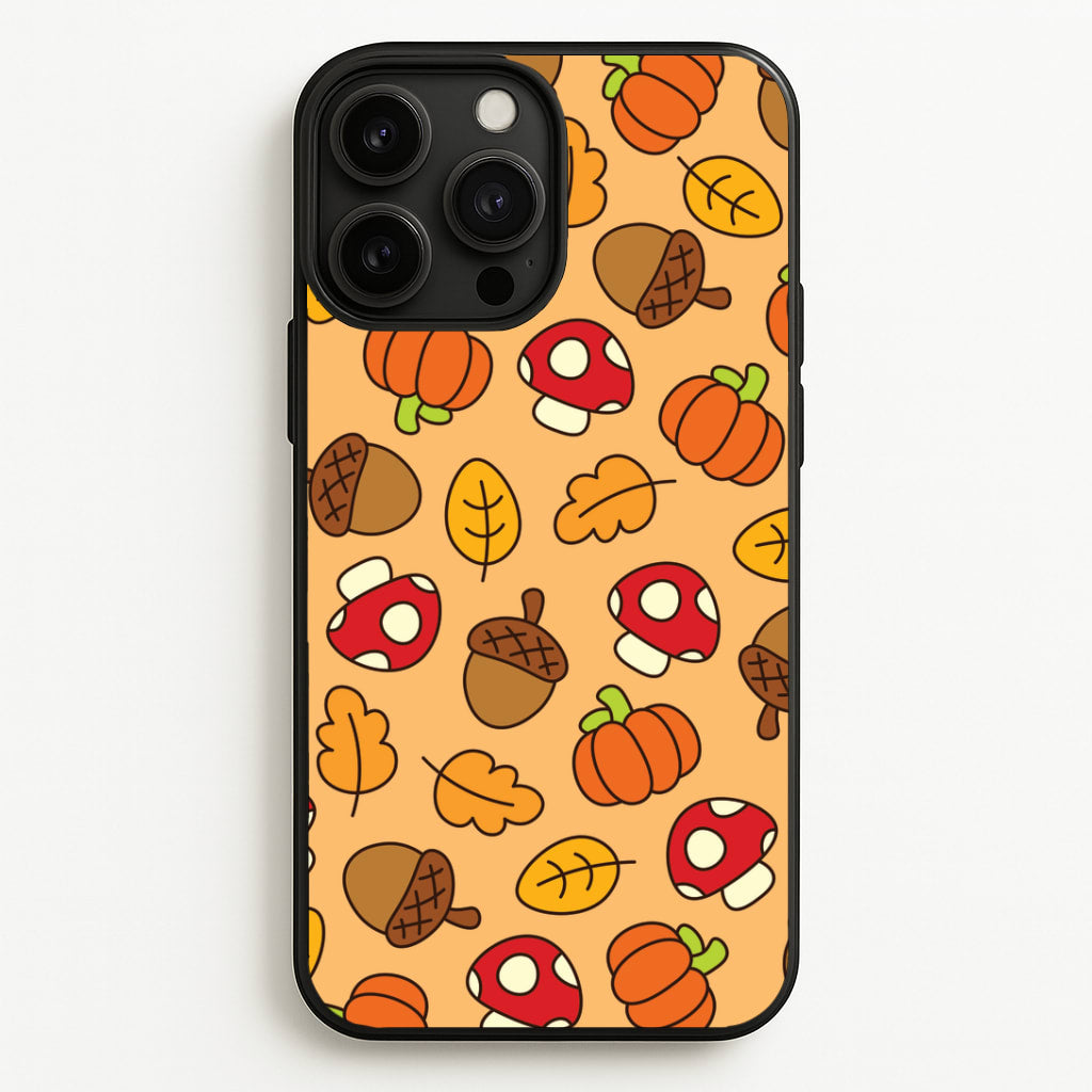 Cartoon Autumn Icons Pattern iPhone 13 Pro Max Case