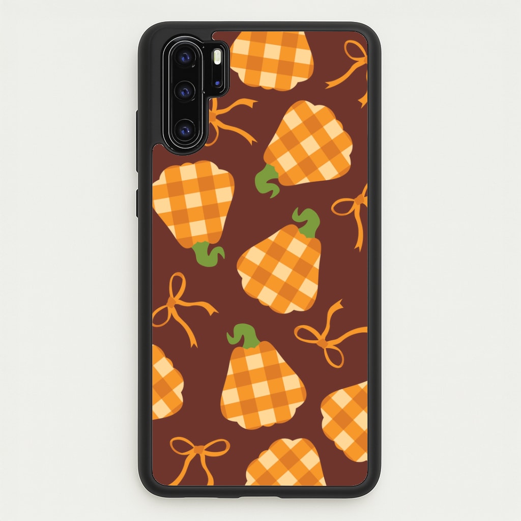 Tartan Pumpkins And Bows Pattern Huawei P30 Pro Case