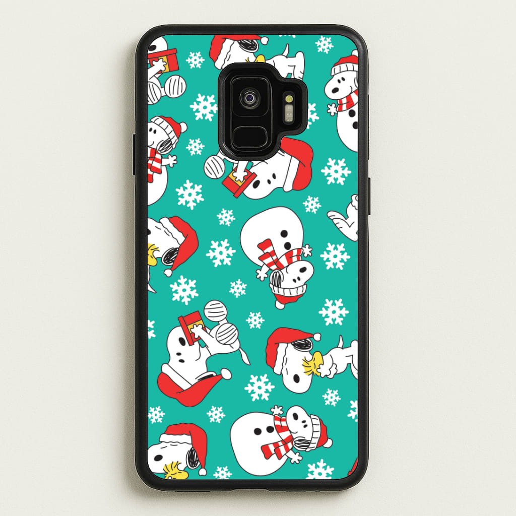 Christmas Cartoon Beagle Pattern Galaxy S9 Case