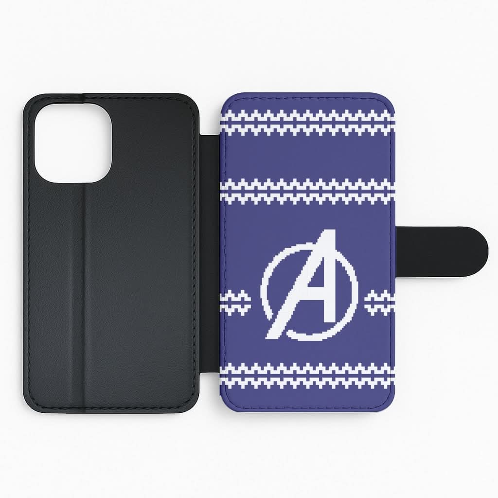 Superhero Team Blue Christmas Jumper  Flip Phone Case