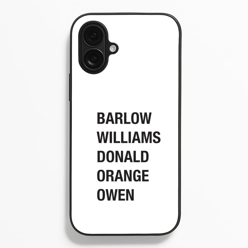 Take Band Members Names iPhone 16 Plus Case