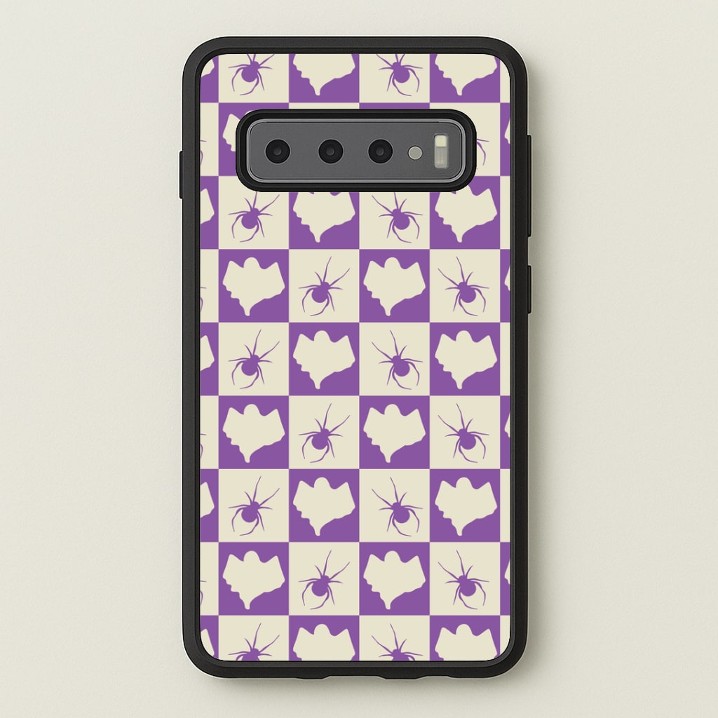 Spiders And Ghosts Checkered Pattern I Galaxy S10 Case