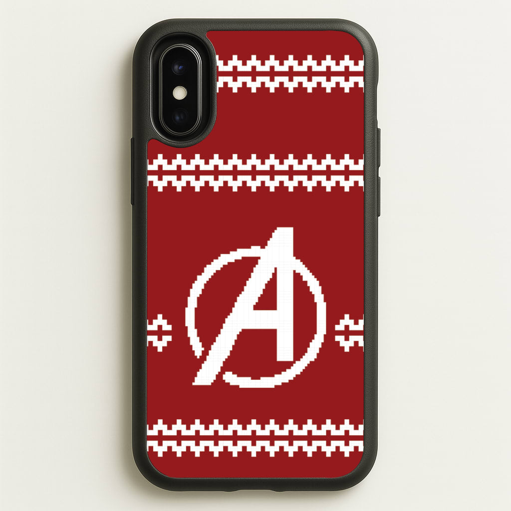Superhero Team Red Christmas Jumper iPhone X / XS Case