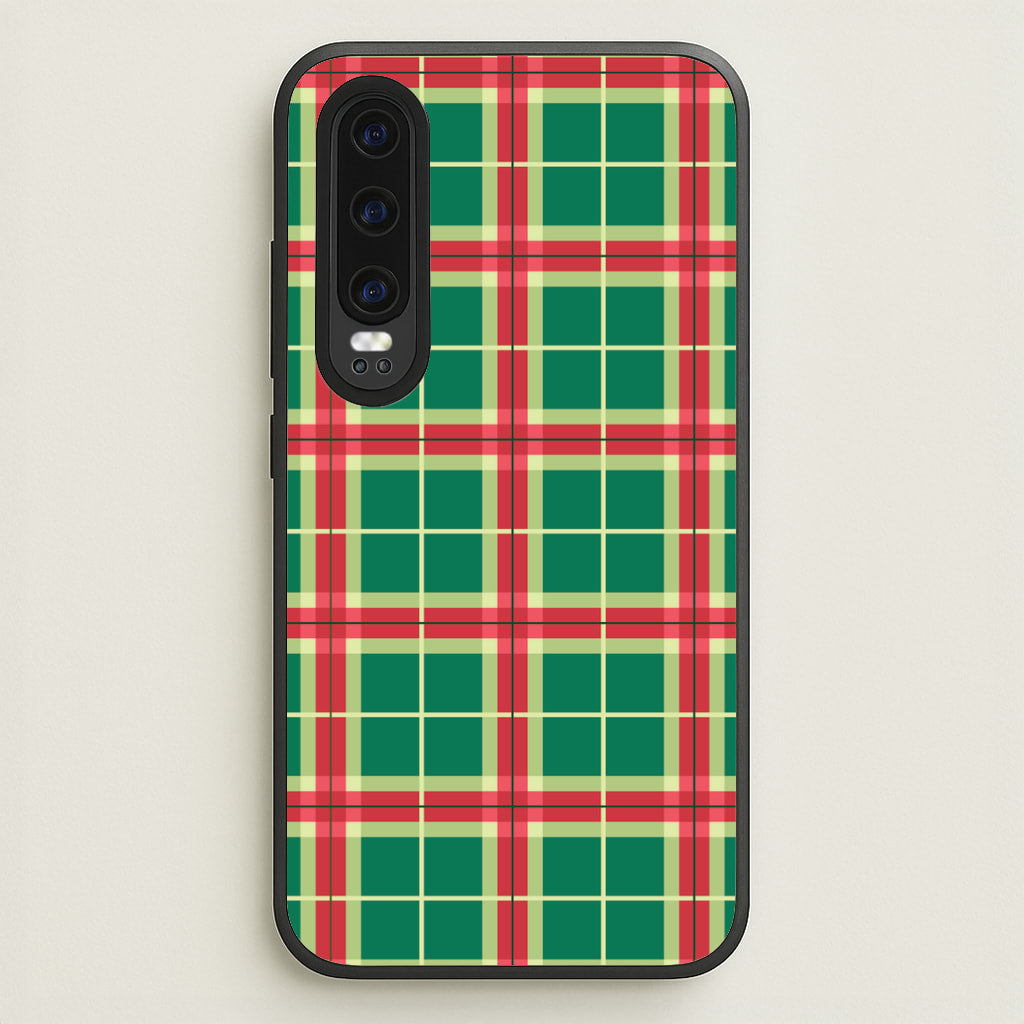 Red And Green Tartan II Christmas Pattern Huawei P30 Case