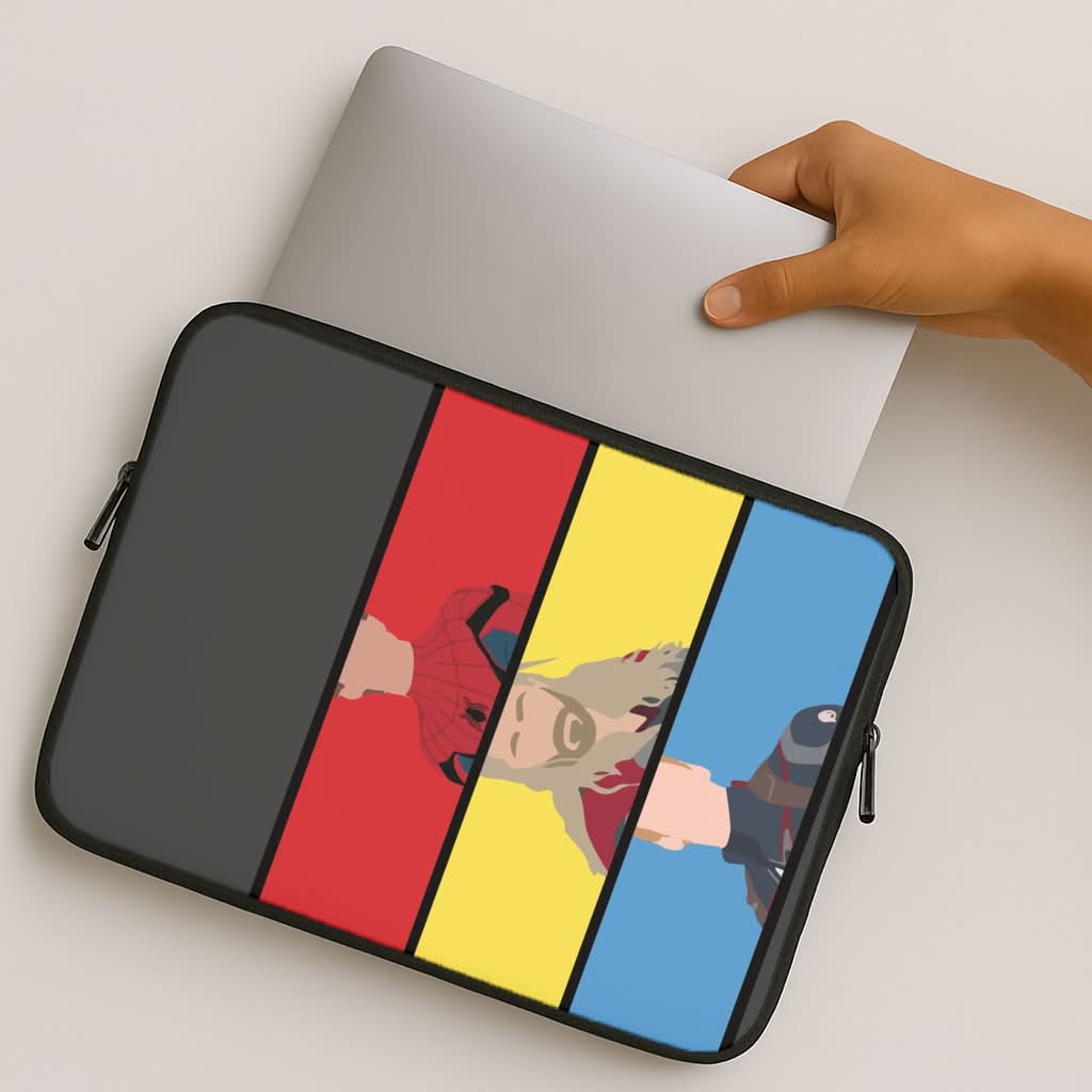 Superhero Team Red, Yellow And Blue MacBook Cover
