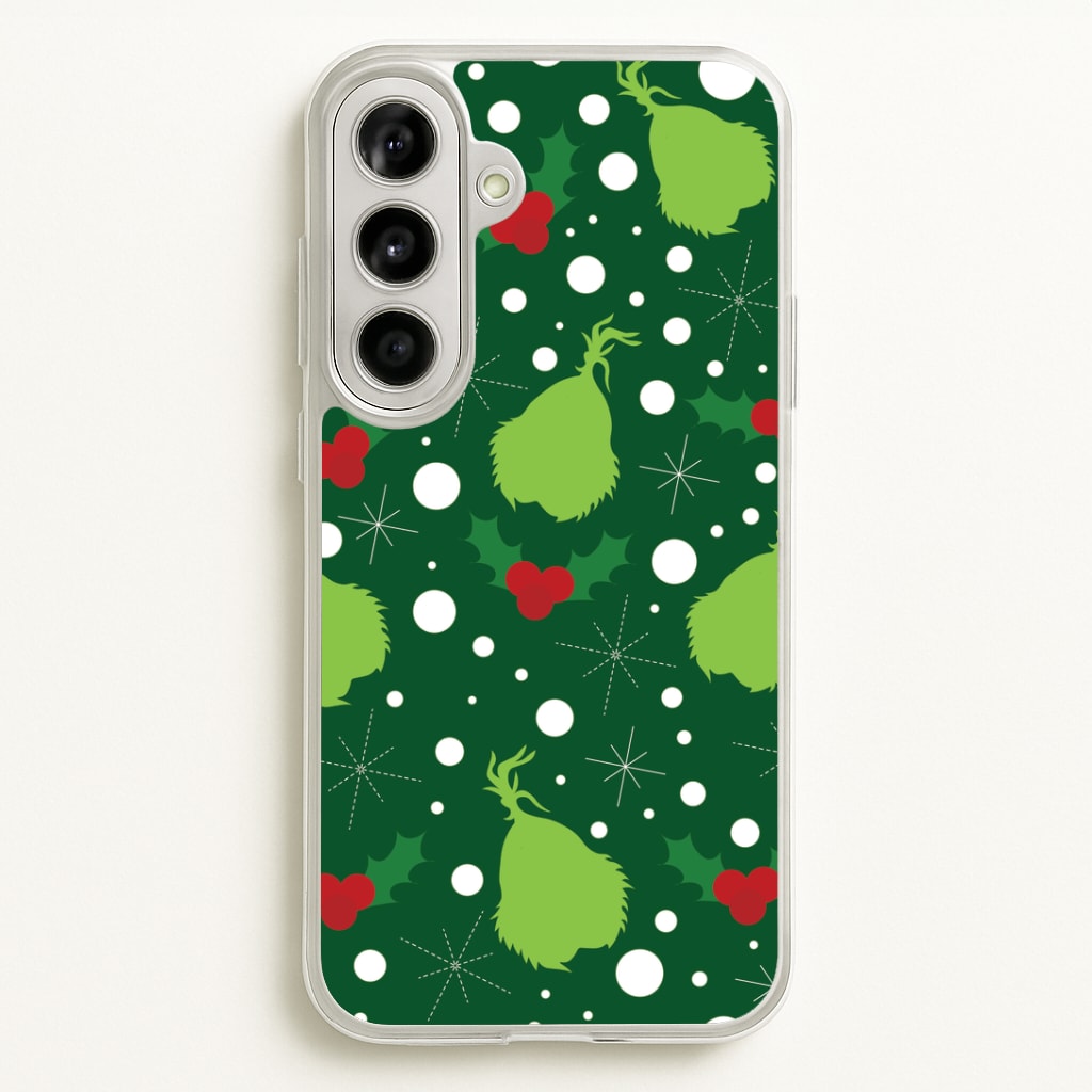 Green Creature Christmas Pattern Galaxy A56 Case