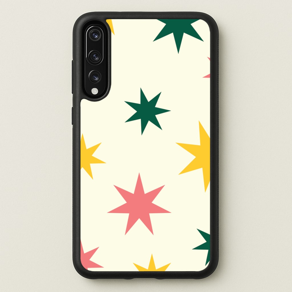 Colourful Christmas Stars Pattern Huawei P20 Pro Case