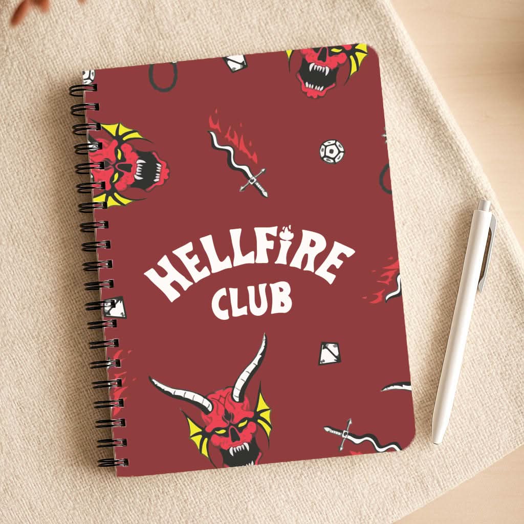 Hellfire Club Icons Collage Red Notepad