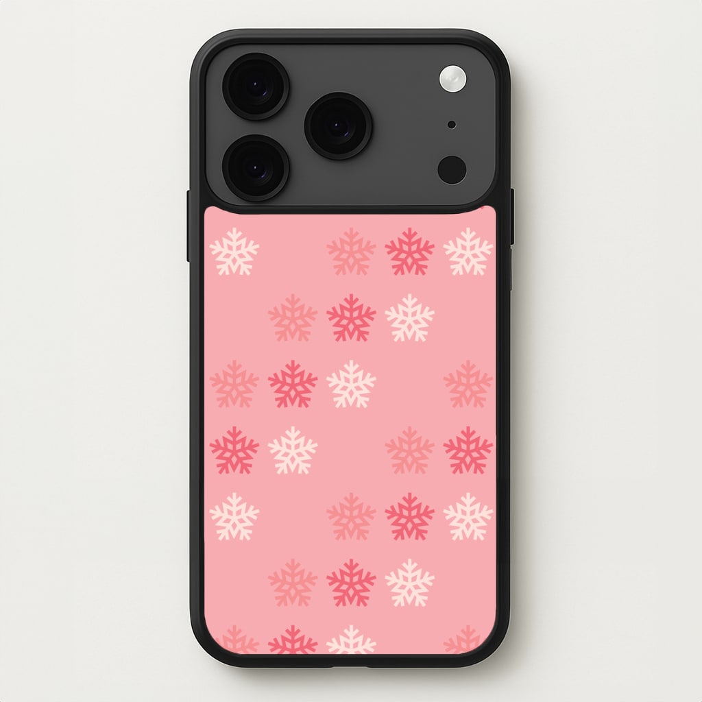 Red Slowflakes Christmas Pattern iPhone 17 Pro Case
