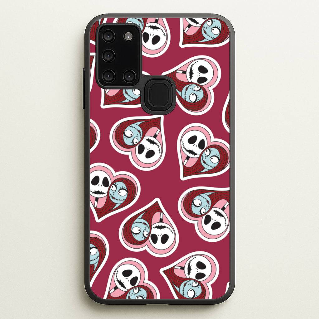 J And S Heart Pattern Galaxy A21s Case
