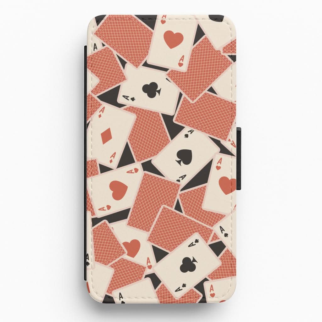 Playing Cards Collage Pattern Flip / Wallet Phone Case