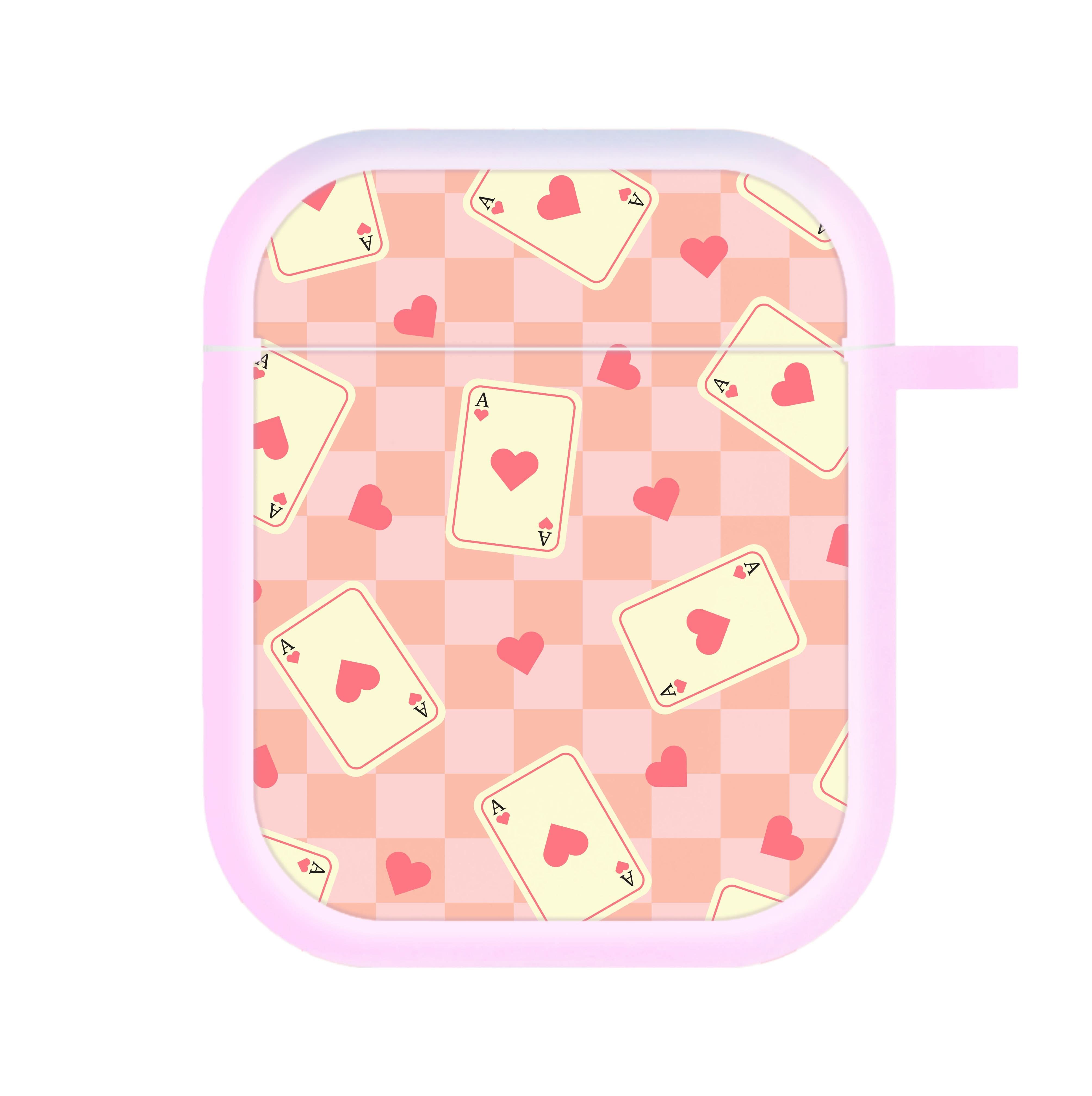 Cute Playing Cards And Hearts Pattern AirPods Case