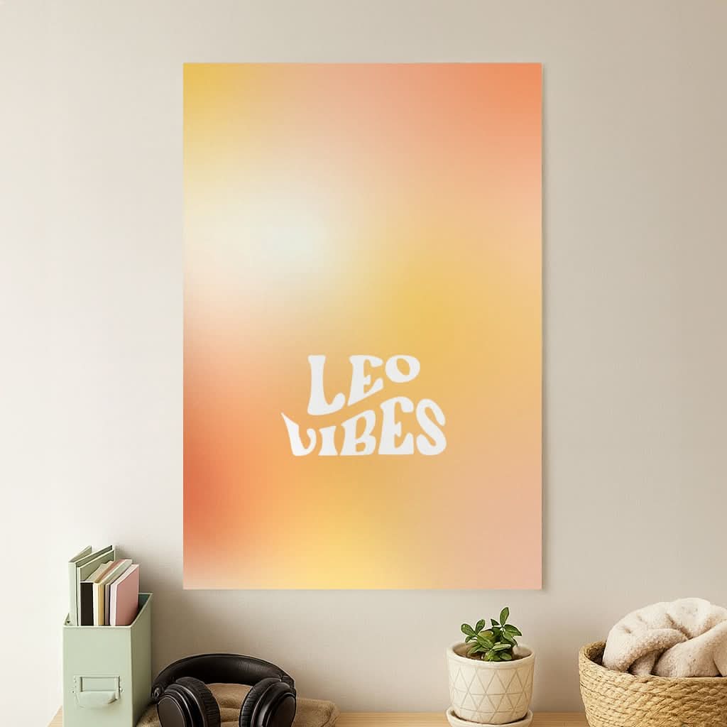 Leo Vibes Gradient Zodiac Poster
