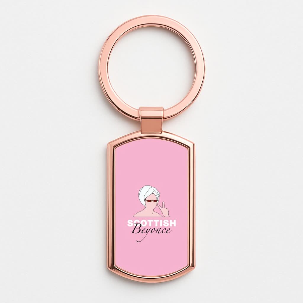 Scottish Peace Rose Gold Keyring