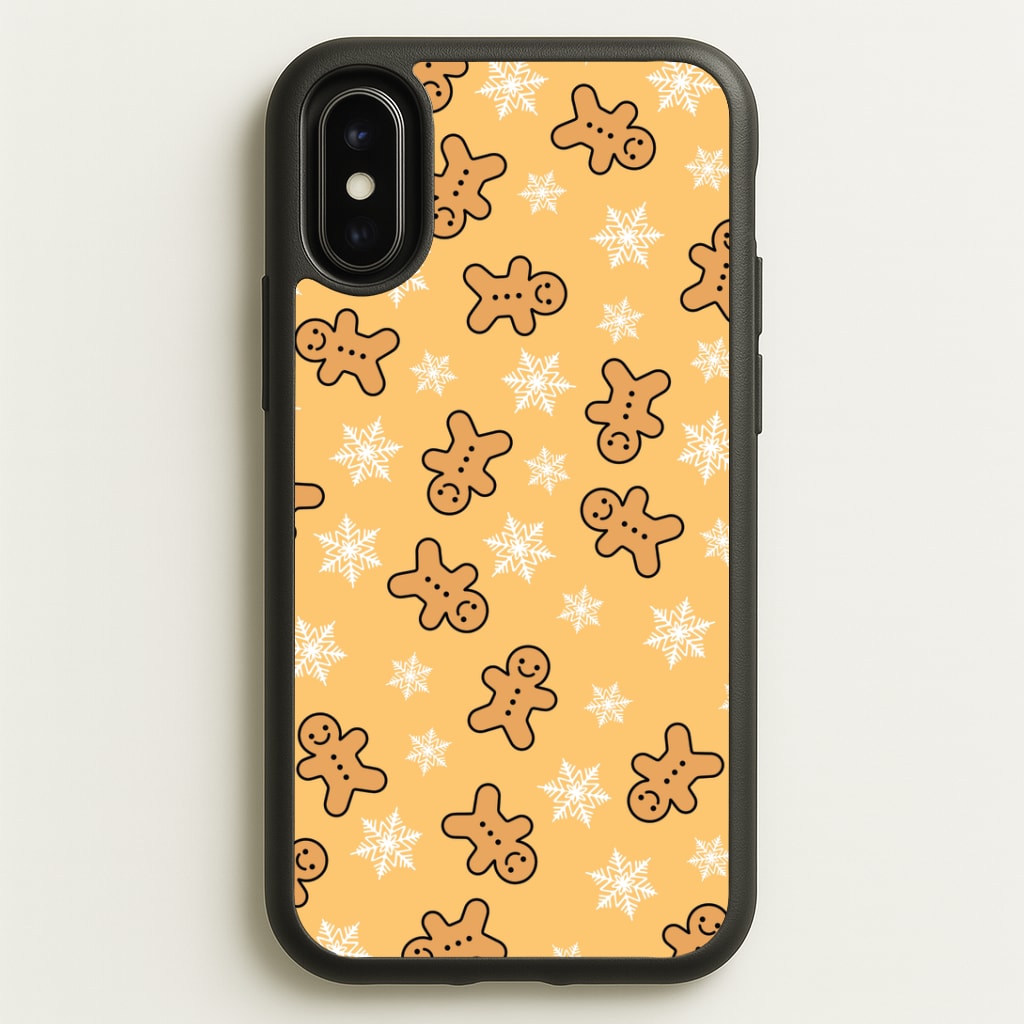 Cute Gingerbread And Snowflakes Pattern iPhone X / XS Case